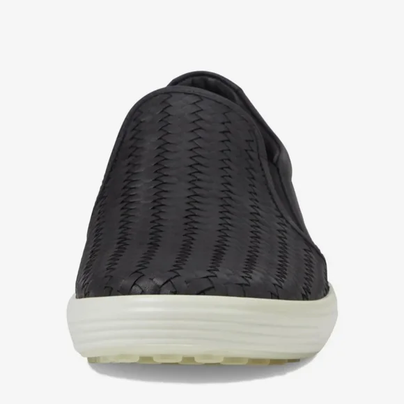 Ecco $175 soft Black woven Cow Leather cushioned slip-on loafers shoes - Picture 3 of 11